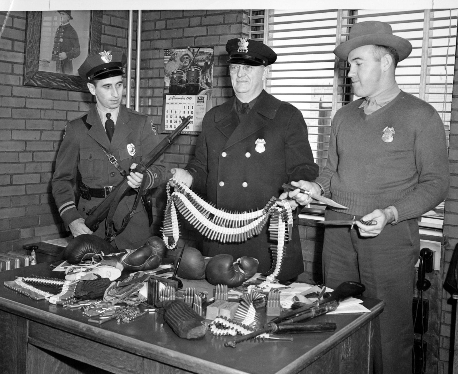 Police with guns 1945